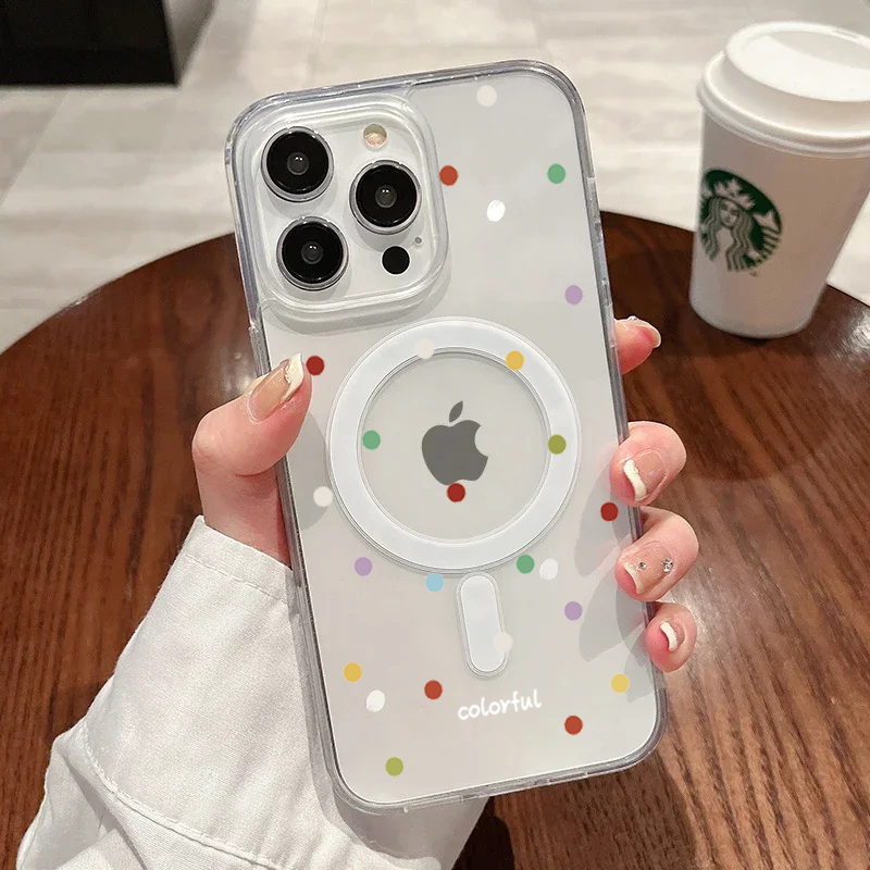 Magnetic Phone Case - INS Korean Creative Colored Wave Dots