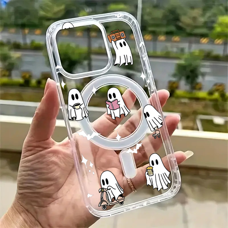 Magnetic Phone Case - Magnetic Halloween Ghost Print Phone Case