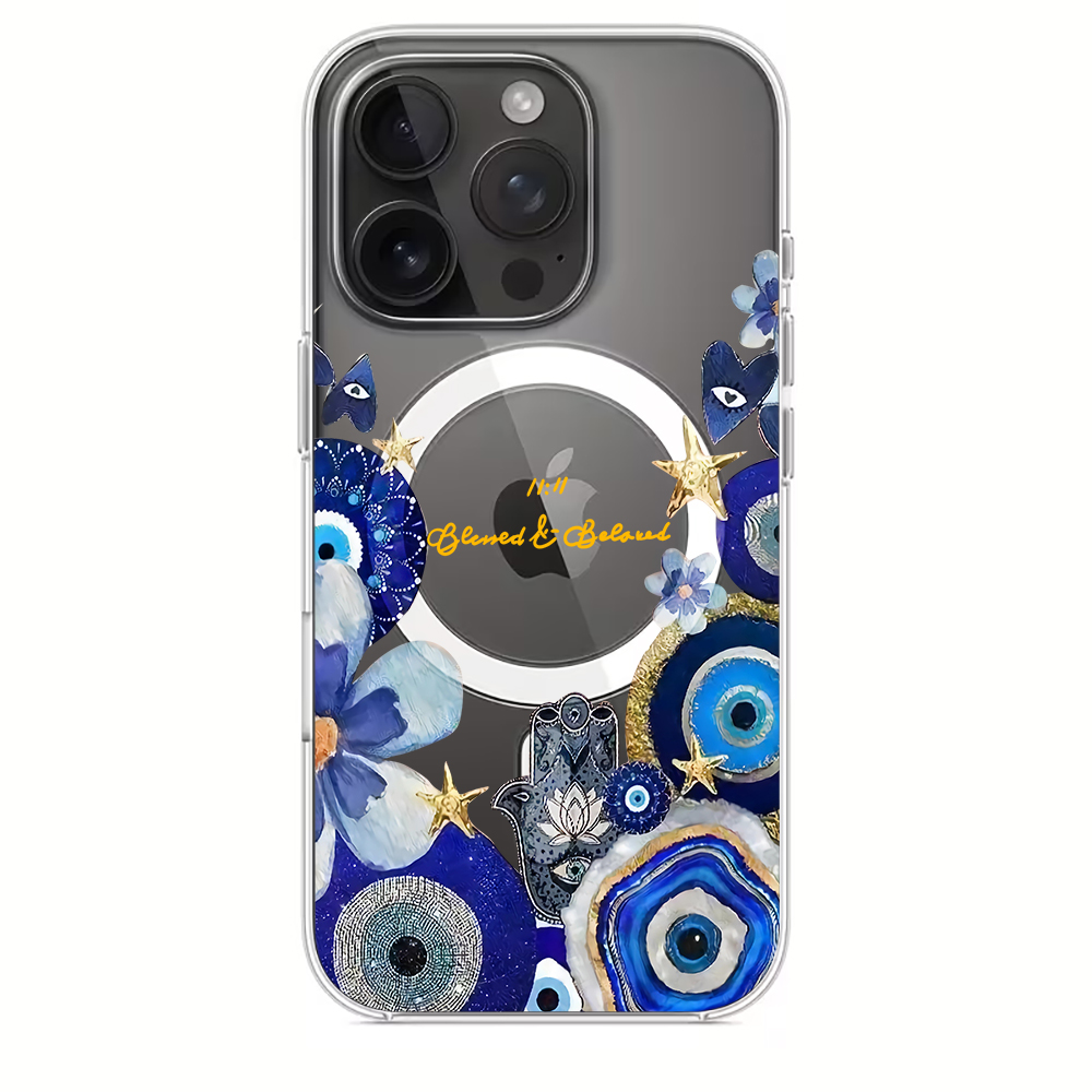 Blue Evil Eye & Floral Phone C - đánh giá và giá Magnetic Phone Case